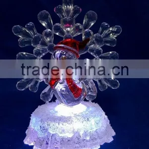 New Style Led Rbg Light Acrylic Artificial Christmas Snowflake Snowman thumbnail-3