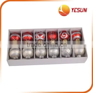 Set 6 Christmas Glass Ball Pendant,Sparkling Christmas Ball Glass ,Christmas Tree Decorative Ball thumbnail-1