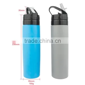 2017 New Foldable Silicone Travel Kettle Collapsible Sports Water Bottle Bicycle Water Bottle thumbnail-5