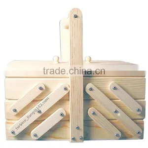 Unfinished Wooden Sewing Box thumbnail-1