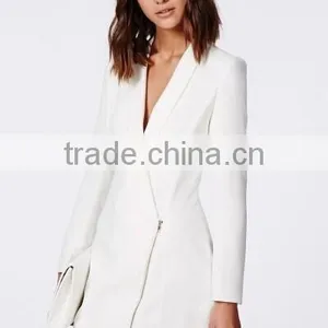 Jackets and Coats Wholesale Female Blazer Jacket for Women Latest Design High Quality White Color Formal Wear Coats and Jackets thumbnail-1