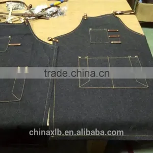 High Quality Personalized Logo Custom Baker Cotton Denim Apron With Nylon Strap thumbnail-1