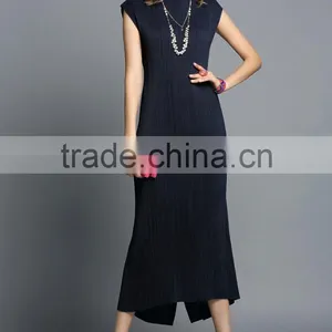 Maxi Sleeveless Plicated Fishtail Women Vest Dress thumbnail-5