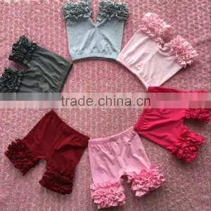 2016 Boutique Baby Girl Triple Ruffles Shorts Baby Cotton Ruffle Shorts Baby Soild Color Shorts thumbnail-1