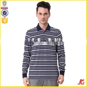 Good Cheap Price 200 Grams Urban 100% Cotton Oem Stripes Print Style Customized Embroidered Logo Polo Shirts for Mens thumbnail-2