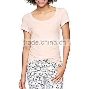Cotton Scoop Neck t Shirt for Womens thumbnail-1