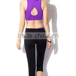Purple Yoga Clothing Women Sports Aerobics Pant Suit thumbnail-3