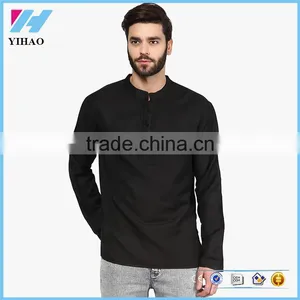 Men's Clothing Long Sleeve Black Kurta Designs For Men thumbnail-1