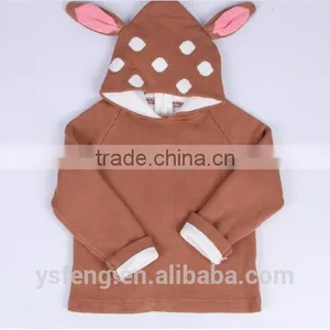 Deer Ear Baby Sweater Zipper Cardigan With A Hood Children Sweater thumbnail-5