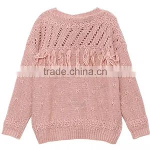 2017 Trendy Wholesale Woman Free Knitted Loose Sweater Patterns With Custom Made thumbnail-4