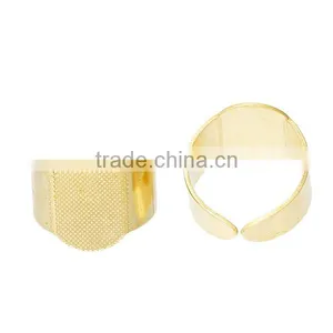 Brass Adjustable Ring Components Finger Ring Brass Tone Blank Cabochon Settings 16.7mm 20 PCs Ring Setting thumbnail-3
