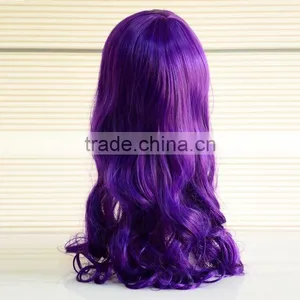 Cheap Factory Price Heat Resistant Synthetic Hair Long Lady Cosplay Wig Purple Wig thumbnail-4