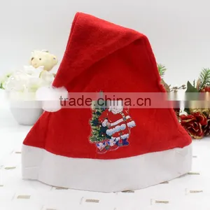 Wholesale Customized Logo Embroidered Merry Christmas Hat Santa Claus Hat Decoration thumbnail-2