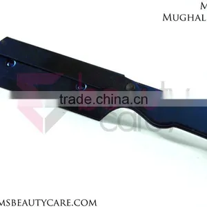 Blue Coated Barber Straight Razor With Wood Handle thumbnail-3