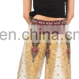 Lofbaz Boho Wide Leg Side Slits Belly Dance Gypsy Hippie Harem Pants Trousers thumbnail-3