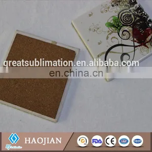 Decorative Water Absorbent Ceramic Coaster With Cork Back Blank Ceramic Coaster thumbnail-4