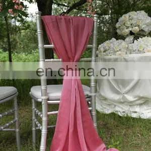 Popular Wedding Party Decoration Chiffon Chair Sash thumbnail-2
