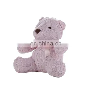 Baby Gift Pink Knit Teddy Bear UK thumbnail-1