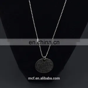 Crystal Diamond Fashion Pendant Chunky Silver Coin Necklace MCB-0045 thumbnail-1