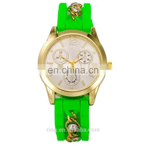 Best Sell Geneva Silicone Rubber Jelly Gel Quartz Sports Wrist Watch thumbnail-2
