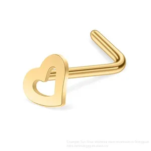 Amazon Sells Hot Titanium Steel Heart-shaped Nose Studs, Stainless Steel Jewelry Stud Manufacturers, Direct Wholesale thumbnail-5
