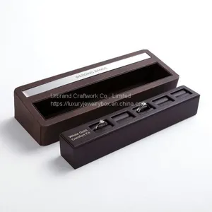 Long PU Rings Display Stand Luxury Wooden Rings Jewelry Display With Custom Logo thumbnail-4
