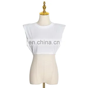 INS Fashion Wholesale Women Hot Custom Logo T Shirt Summer Blank Ladies Crop Top thumbnail-2
