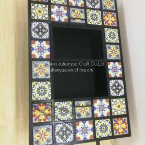 Ceramic Tile Mosaic Parquet Outdoor Rectangular Fire Pit Table thumbnail-5
