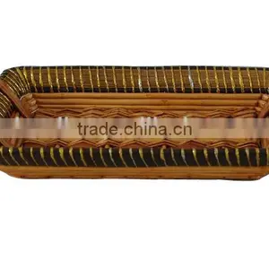 Rectangular Wicker Basket Tray thumbnail-1