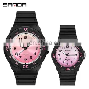 Sanda 6011L 6019G New Mens Ladies Quartz Wrist Watches Luminous Water Proof Fashion Couple Watch Set thumbnail-3