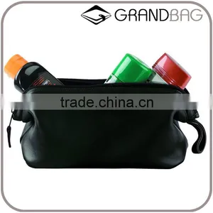Top Grain Nappa Genuine Leather Travel Wash Bag Makeup Organizer Cosmetic Case for Men thumbnail-1