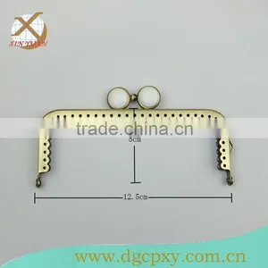 Small Metal Purse Frame With Whirte Gems thumbnail-1