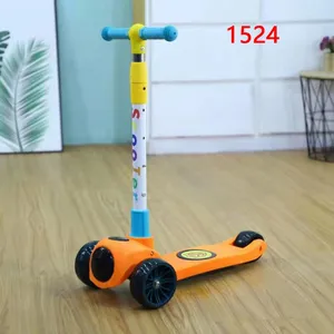 Children's Scooters Children's 3-wheel Music Glowing Folding Toys, Outdoor Sliding Sports, Boys and Girls Kids Kick thumbnail-1