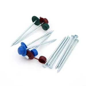 China Galvanized Twist Nails With Colored Plastic Cap - 3.5mm Thick for Corrugated Roofing thumbnail-3