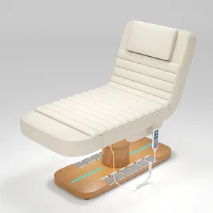 304 Stainless Steel Luminous Base Electric Beauty Bed With Foot Control, Massage, 220V Motor, 150kg Load Capacity thumbnail-1