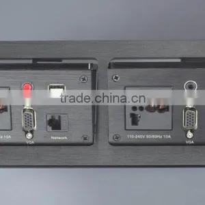 UK Electrical Desk Plugs With Audio Jack for Tabletop thumbnail-2