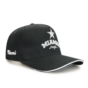 Premium Custom Embroidered 5-Panel Baseball Caps With Rope thumbnail-3