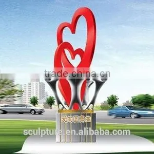 Stainless Steel Sculpture Metal Garden Art Modern Outdoor Matte Large Metal Garden thumbnail-5