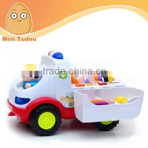 2015 Most Popular Cute Cartoon Design Mini Plastic Alaighty Ambulance Toy Car MTHX836 thumbnail-1