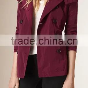 Women Winter Hooded Short Trench Coat thumbnail-2