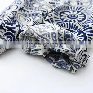 Summer Children Girl Clothes Set China Blue And White Strapless 2pcs Clothing Sets thumbnail-6