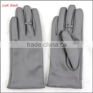 2016 Ladies Spring Fashion Grey All Kinds of Leather Hand Gloves With Ring thumbnail-2