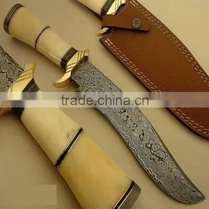 Hand Made Damascus Knife / Hunting Knife / Bowie Knife thumbnail-1
