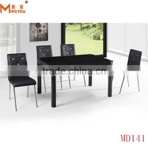 Dining Room Furniture Metal Glass Dining Table and Chair thumbnail-3