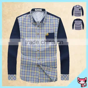 American Design Turn-down Collar Men Check Shirt thumbnail-1