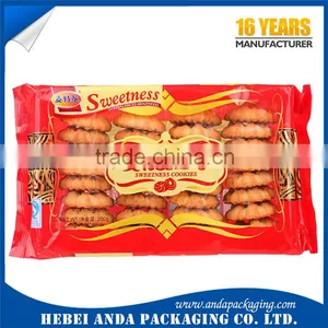 Custom Cookie Palstic Packaging, Cookie Wrapper Pouch Biscuits Packaging With Clear Window thumbnail-1