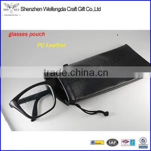 Soft Genuine Black Leather Sunglasses Pouch Case thumbnail-1