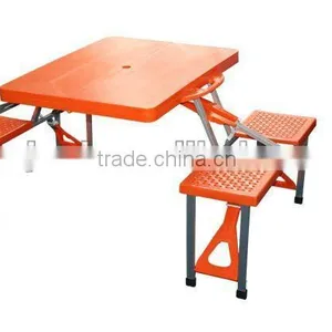 Square Folding Plastic Table and Stool thumbnail-1