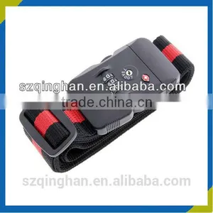 TSA Polyester Black and Red Stripe Luggage Case Strap thumbnail-1