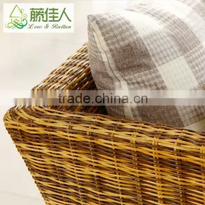 Vintage Leisure Style Real Rattan Wicker Living Room Sofa Furniture Set thumbnail-5